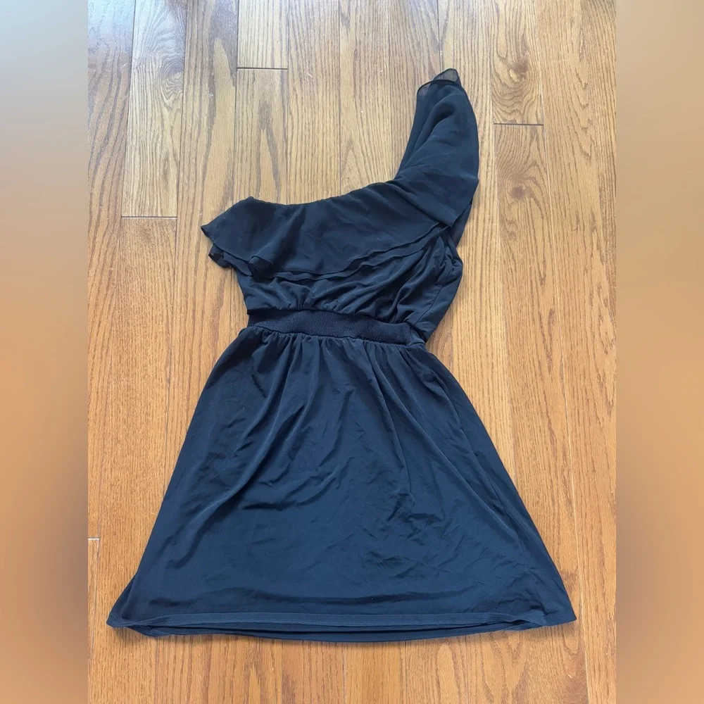 WHITE HOUSE BLACK MARKET- Elegant Black One-Shoulder Dress (Size 0) - Picture 2 of 2